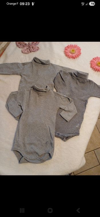 Lot de 3 bodies bébé taille 3 mois