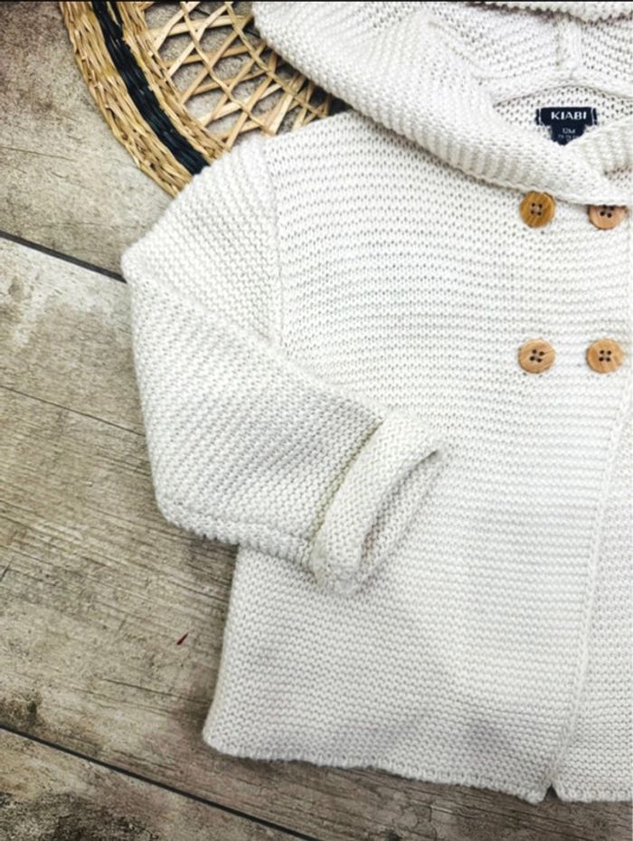 Gilet maille 12 mois capuche - photo numéro 3