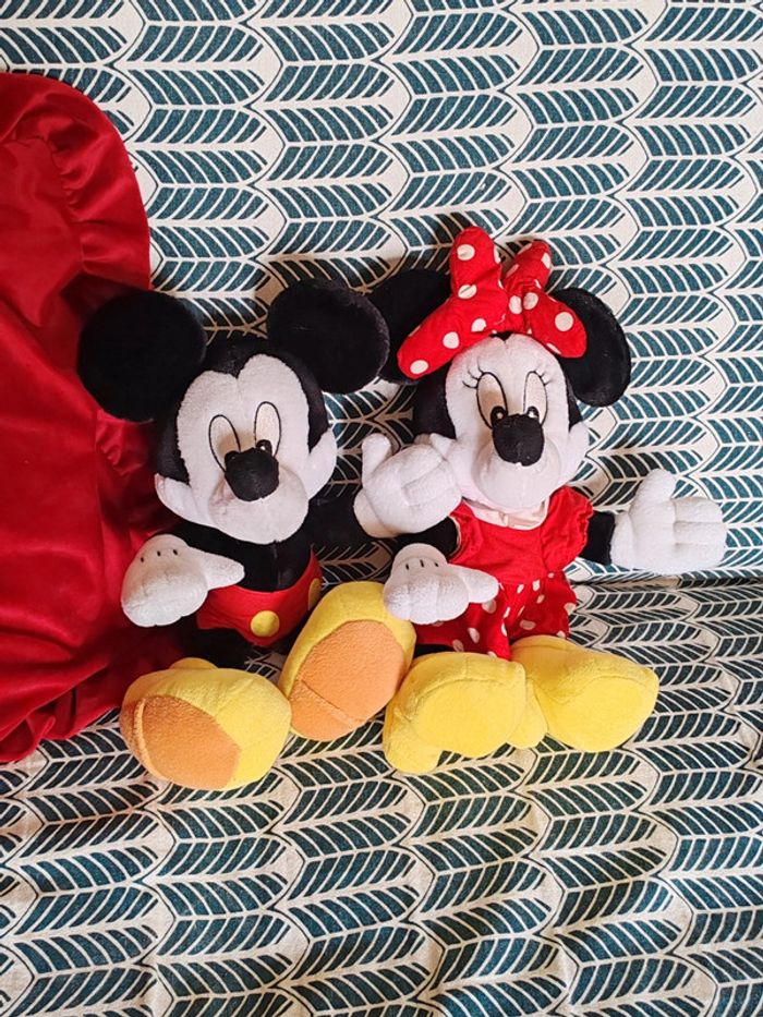 Duo peluches mickey et Minnie - vintages