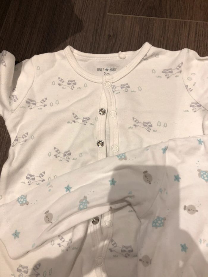 Lot 3 pyjamas Unit Baby 9 mois - photo numéro 2