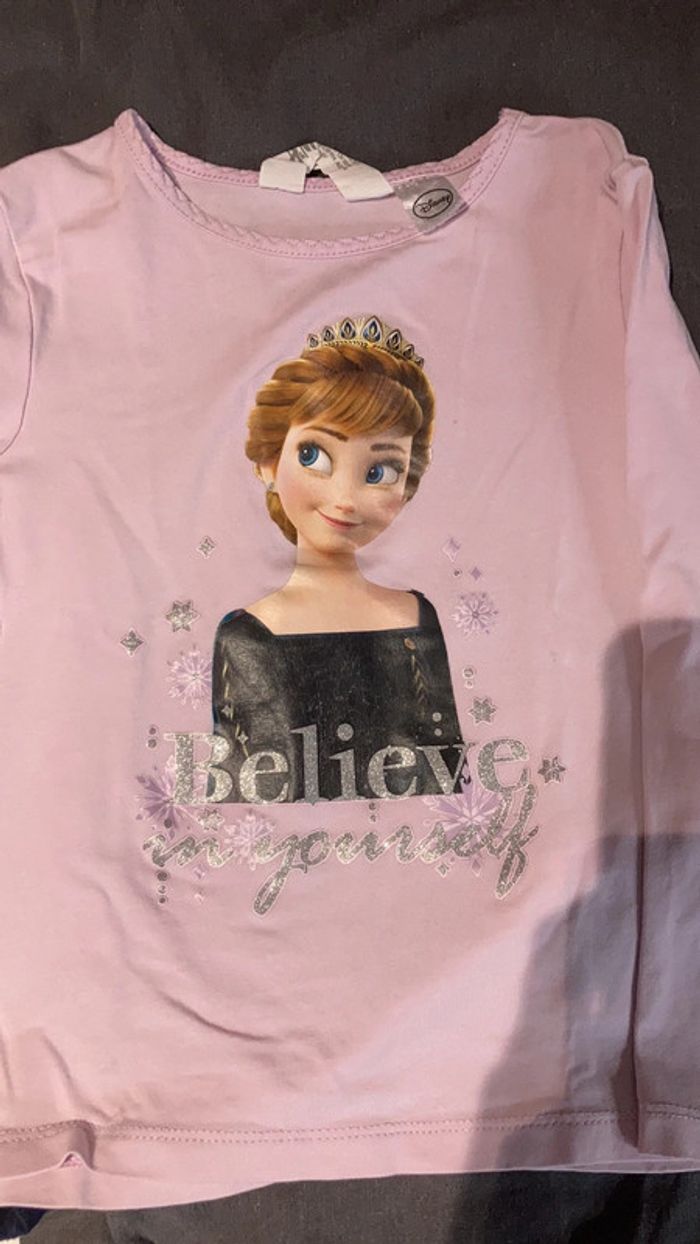 Lot de 2 tee shirt manches longues reine des neiges - photo numéro 3