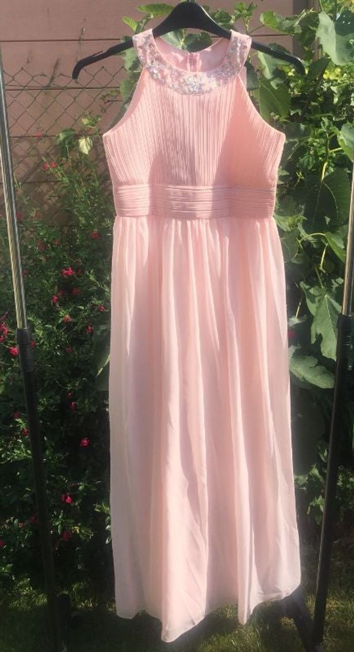 Robe de cérémonie rose poudré (Taille XS)
