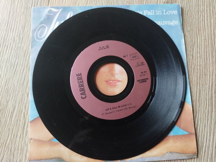 Disque vinyle 45 tours Julie Pietri Let's fall in love / Coeur sauvage - photo numéro 3