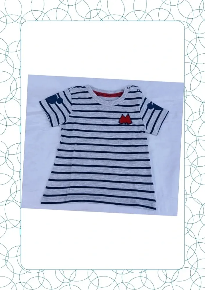 Tee shirt manches courtes 9 mois Mickey Mouse