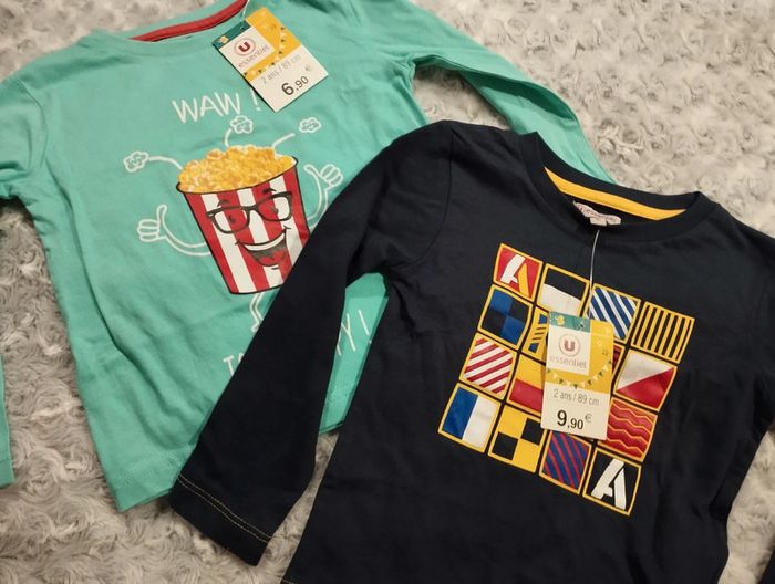 2 t-shirts manches longues neufs