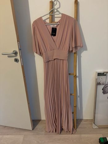 Robe longue rose