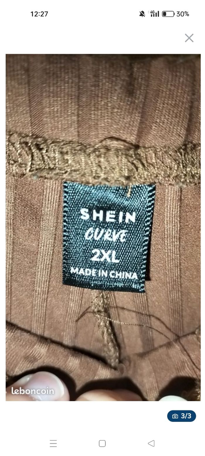 Pantalon large marron shein - photo numéro 3