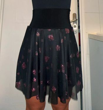 Jupe pailletés en Tulle Noire et Rose Taille M/L