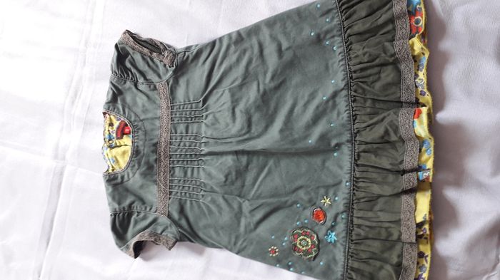 Ribe kaki manches courtes Catamini 12 mois