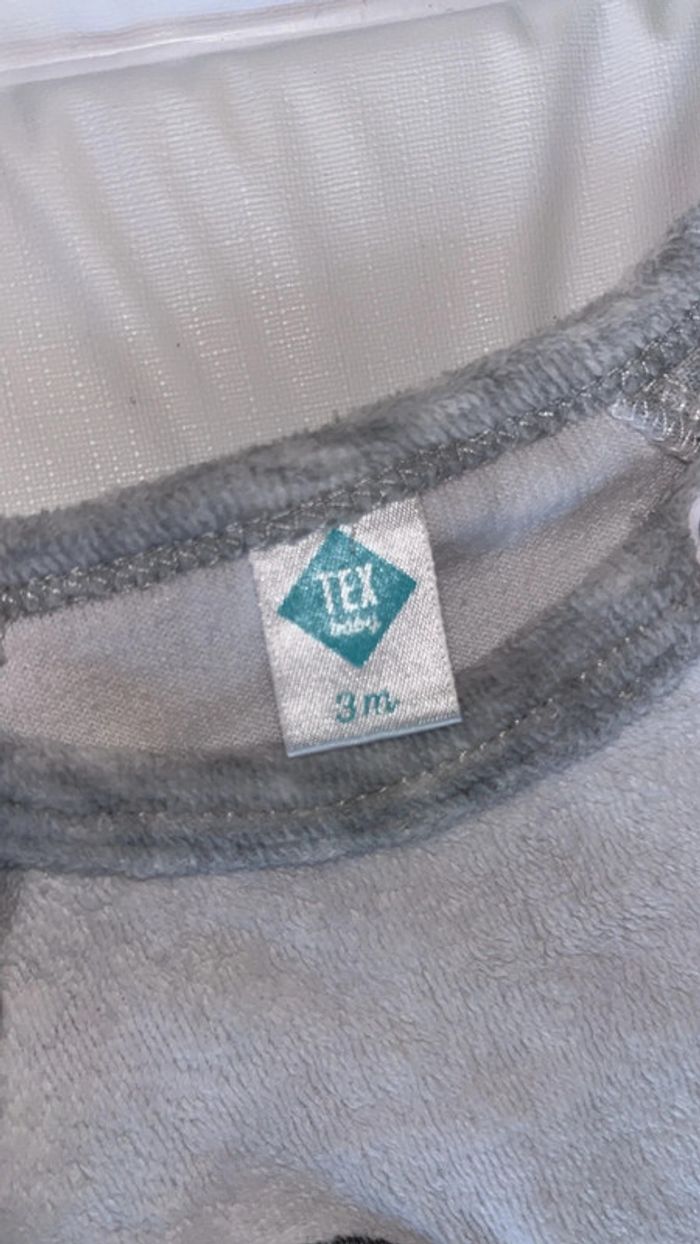 Pyjama velours panda mixte 3mois Tex - photo numéro 3