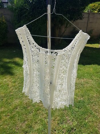 Top Crochet blanc taille unique