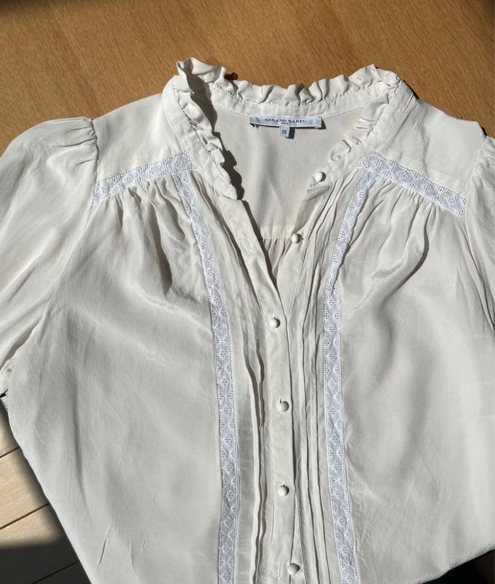 Blouse chemise en soie chic blanche gérard darel - photo numéro 9