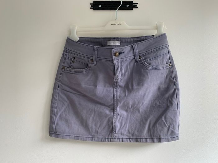 Jupe Cache Cache droite Bleu Gris Taille 38 M