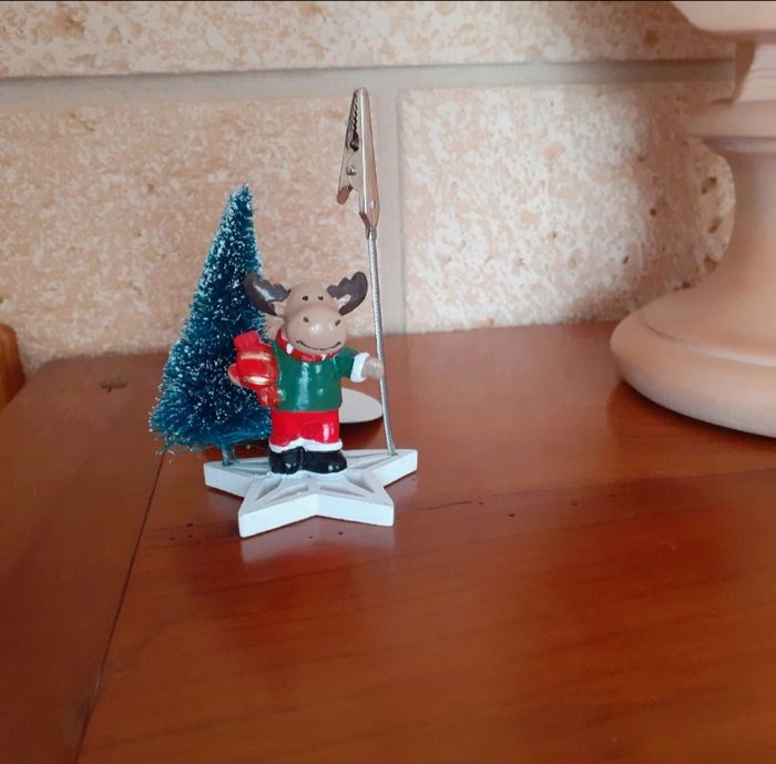 Neuf: Marque-place/Porte photo " Renne & Sapin