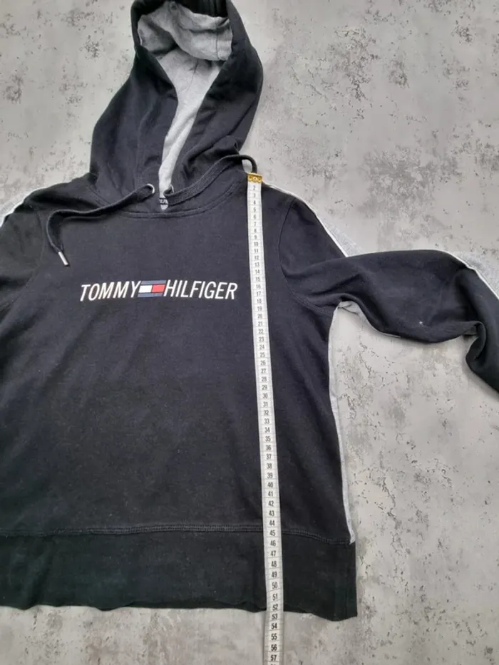 Sweat à capuche Tommy Hilfiger – Bicolore noir et gris – Taille S/36 Femmes - photo numéro 8