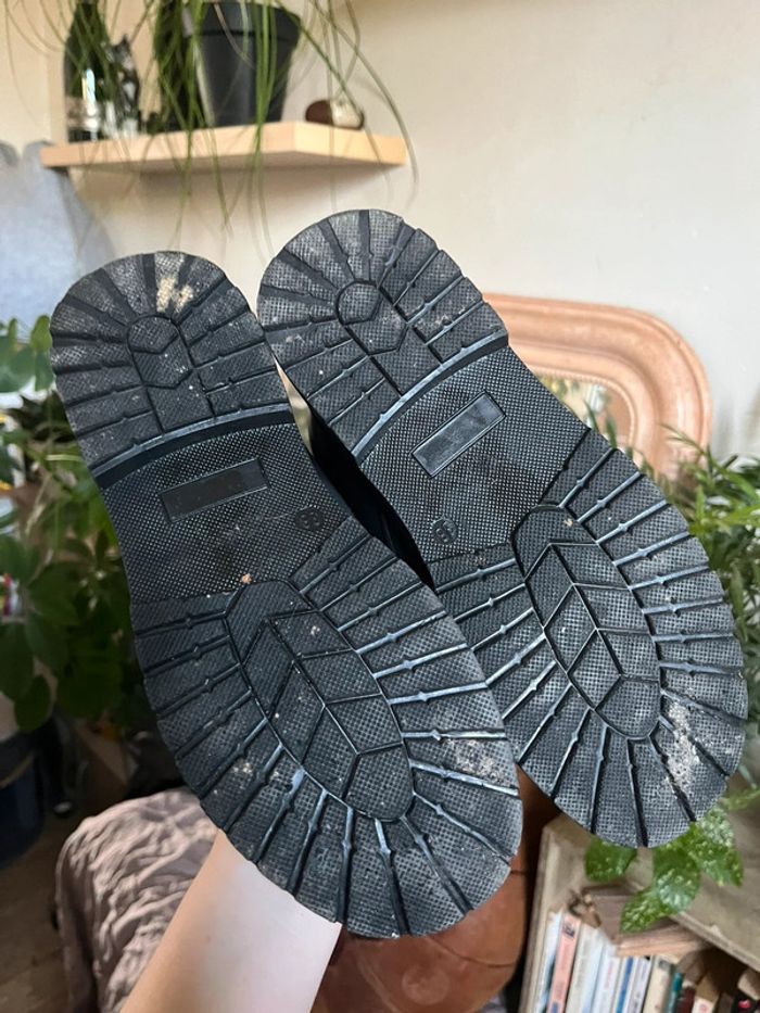 Bottines à lacets en velours - noir et blanc - photo numéro 14