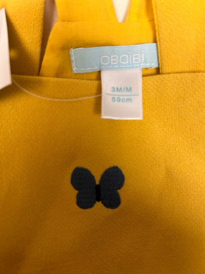 Robe jaune doublée Obaïbi 3 mois - photo numéro 2