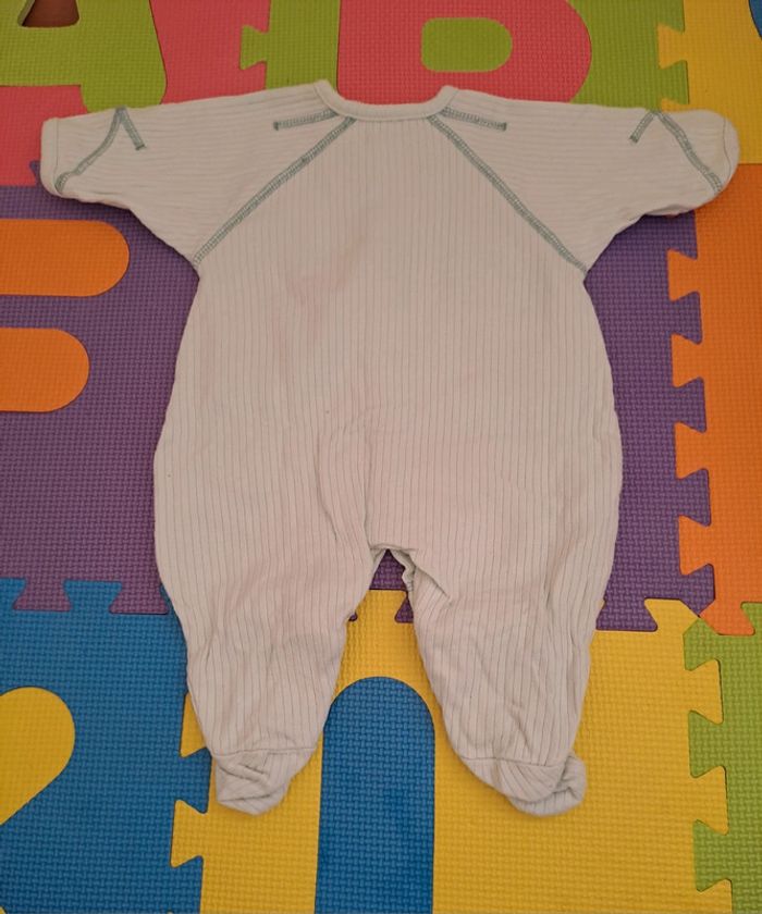 Pyjama grenouillère 1 pièce bleu clair doudou, kiabi, taille 3 mois (60 cm) - photo numéro 2