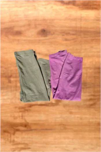 Lot 2 pantalons leggings unis • Fille