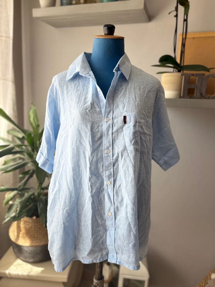 Chemisette en lin - bleu clair - California - taille XL/42 - en très bon état