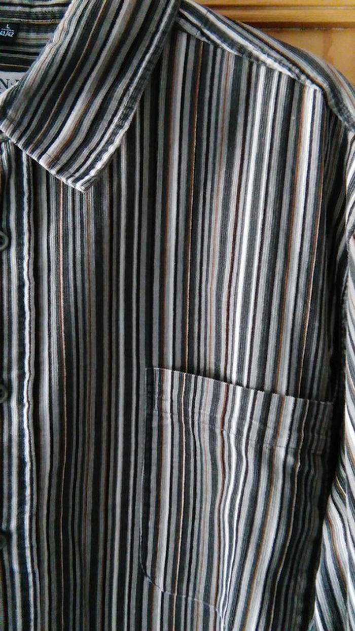 Chemise velours côtelé grise CANDA collection C&A - photo numéro 3