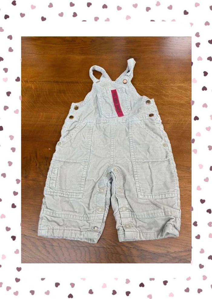 Salopette en velours beige 9 mois