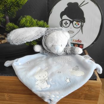 Doudou Siplec Mots D'enfants Leclerc  Ours Déguisé Lapin Bleu Gris Nuage Oiseau