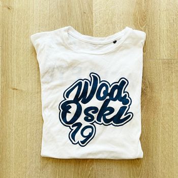 Woa Oski ElectroChoc T-Shirt Blanc Homme Exclusive Vintage Electro Music Party en très bon état (Taille L)