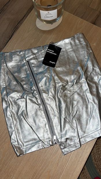 Jupe similicuir argenté