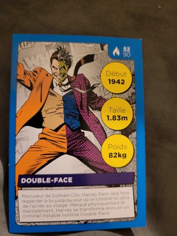 Carte Héros DC Auchan 2022 n° 52 /90 Double-Face