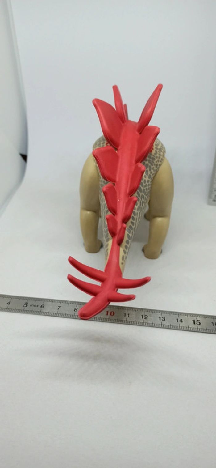 Dinosaure stégosaure beige et rouge playmobil - photo numéro 3