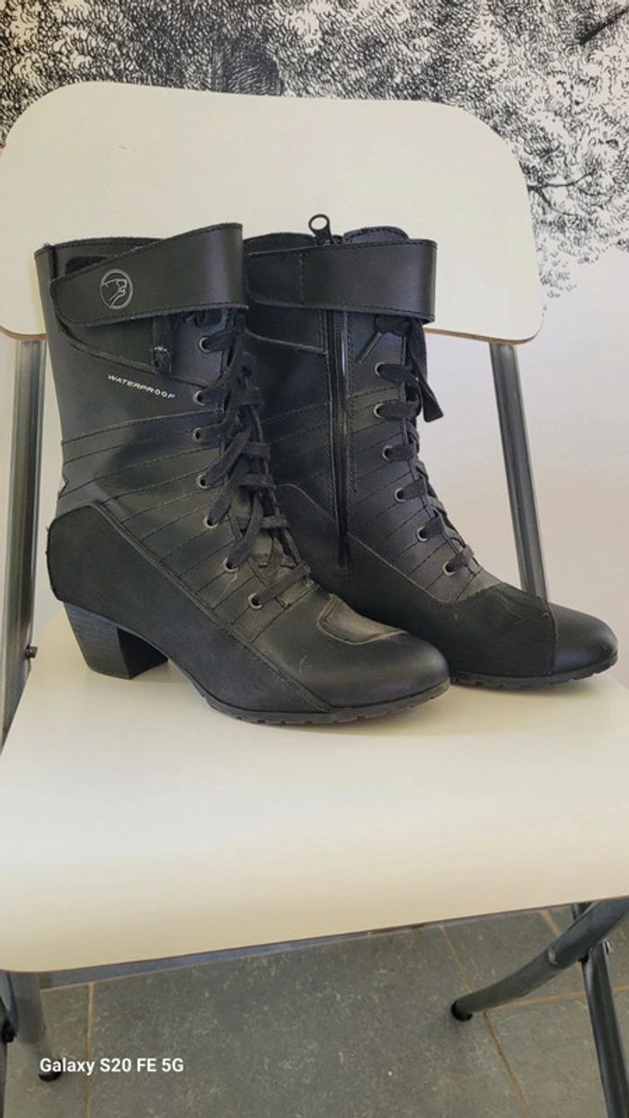 Bottine moto cuir - photo numéro 2