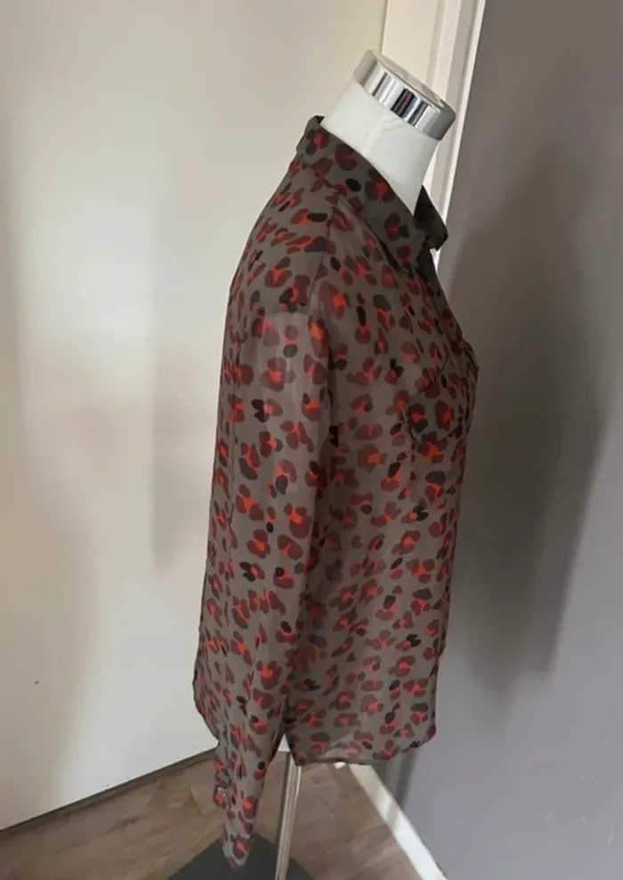 123 chemise voilée, invisible imprimée léopard, femme, taille 36 - photo numéro 2