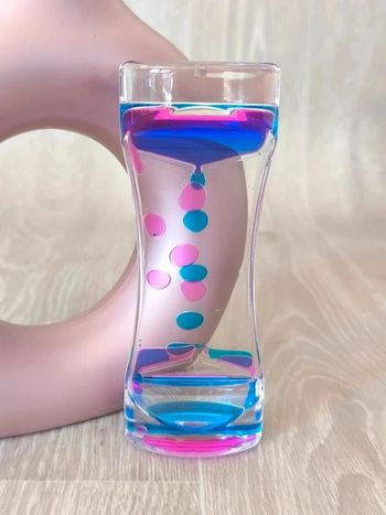 Sablier à huile apaisant rose et bleu