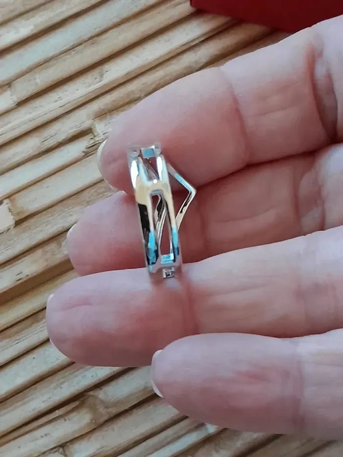 Bague argent 925, 2 en 1, couleur argentée, taille 58 - photo numéro 7