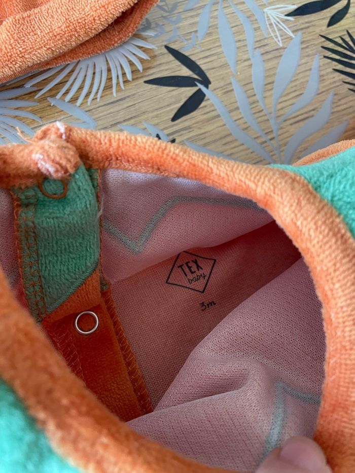 Ensemble pyjama sans pied + bonnet orange citrouille tex bb 3 mois - photo numéro 5