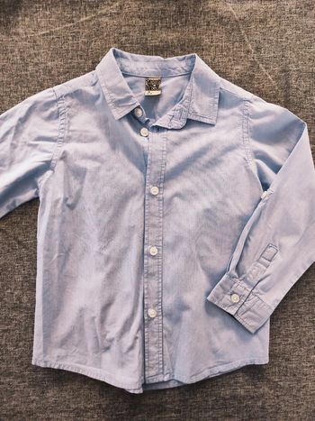 Chemise TAO 4 ans rayures fines bleu 👔