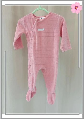 Pyjama velours rose pâle Z 9 mois