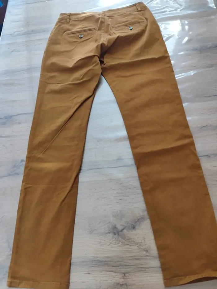 Pantalon droit Lab dip moutarde Taille S - Coupe élégante et confortable ! - photo numéro 2