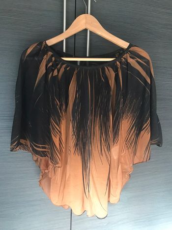 Top Naf Naf Noir et marron taille M -plumes