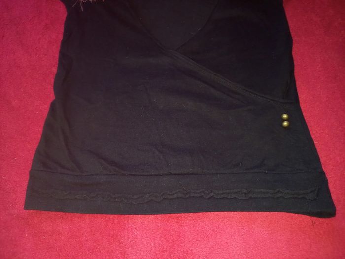 T shirt ouvert décolleté léa fashion S noir original - photo numéro 4