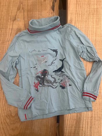 T-shirt sous pull sergent major bleu 9 ans baleine garçon hiver