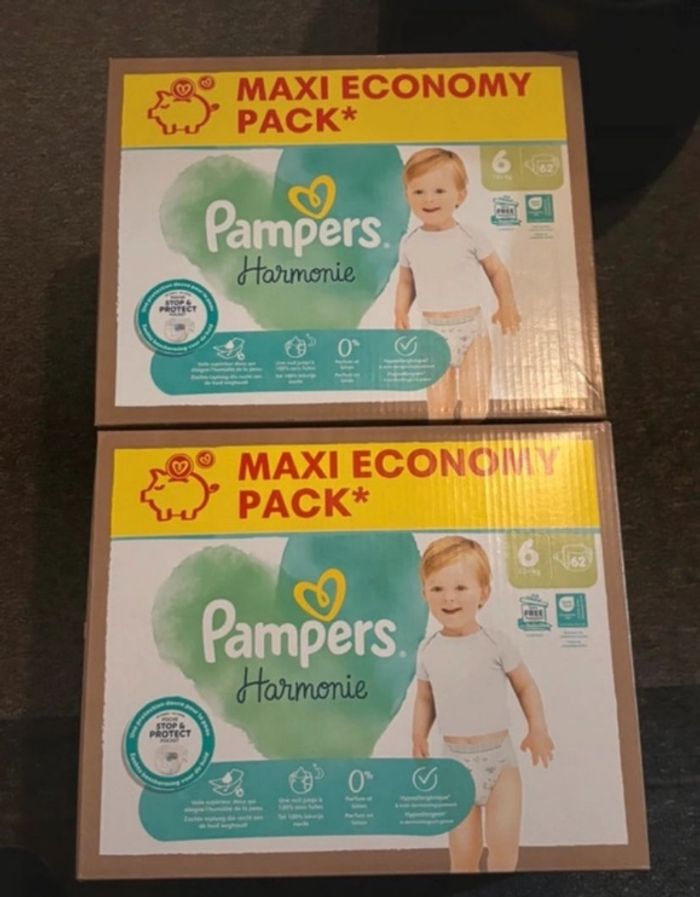 2 cartons de couches pampers taille 6