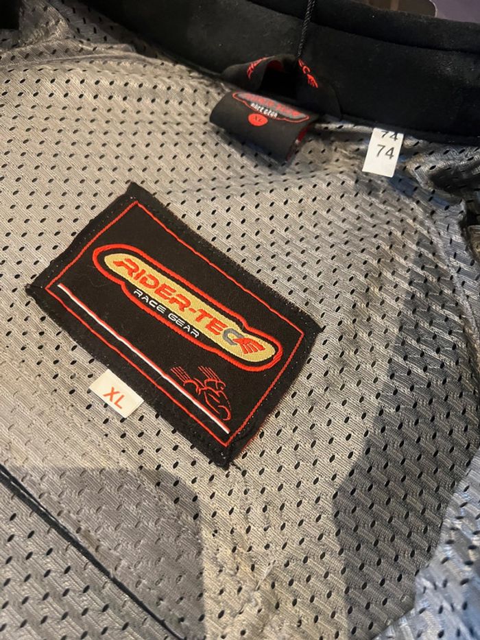 combinaison rider-tec neuf moto course cuir integral taille xl protections coudes épaules dorsale - photo numéro 9