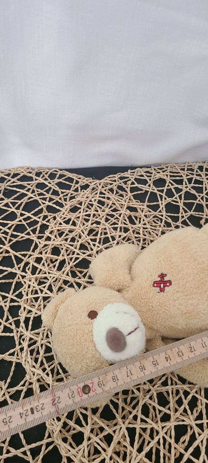 doudou ours broderie avion nicotoy - photo numéro 4