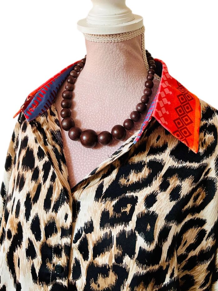 🧡🐆Chemise léopard oversize funky chic ethnic wild tribal multicolored animal shirt🐆🧡 - photo numéro 9