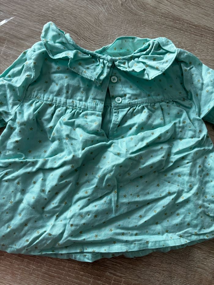 Blouse verte étoiles Orchestra t.18m - photo numéro 4