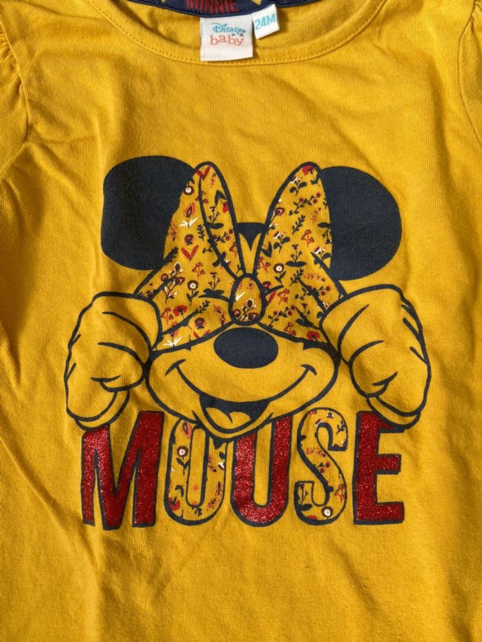 T-Shirt ML Minnie Jaune 24 mois - photo numéro 3