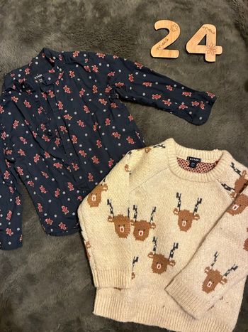 Pull et chemise de Noël