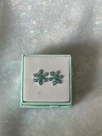 Boucles d’oreille flocon bleu